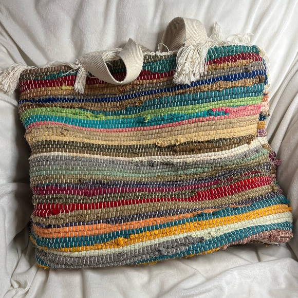boho rug style woven large bag - Picture 3 of 8
